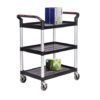 Proplaz3 Shelf Trolley; Swivel (x2 Braked) Castors; Anodised Aluminium/Plastic; 150kg; Black/Silver - HI375Y
