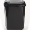 Push Spring Lid Bin c/w Sticker; 12L; Dark Grey Body; Grey Lid; Plastic - PLB12Z_GRCST