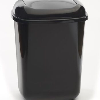 Push Spring Lid Bin c/w Sticker; 12L; Dark Grey Body; Grey Lid; Plastic - PLB12Z_GRCST