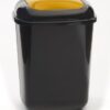 Push Spring Lid Bin c/w Sticker; 12L; Dark Grey Body; Orange Lid; Plastic - PLB12Z_OLGWS
