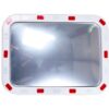 Rectangular Traffic Mirror with Reflective Edges; 400 x 600 x 50mm; White/Red - TMR6040Z