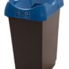 Recycling Bin c/w Sticker; Open Hole; 50L; Grey Body; Blue Lid; Plastic - RB250Z_BULPAST