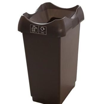 Recycling Bin c/w Sticker; Open Hole; 50L; Grey Body; Dark Grey Lid; Plastic - RB250Z_DGLCAST