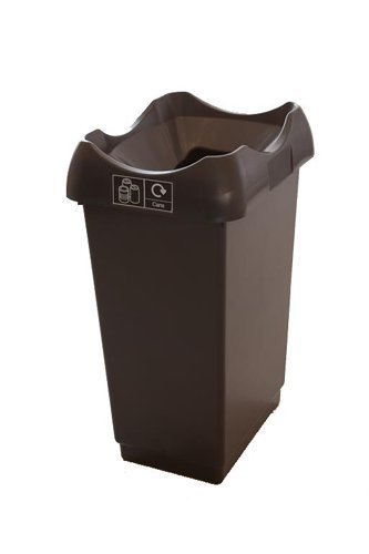 Recycling Bin c/w Sticker; Open Hole; 50L; Grey Body; Dark Grey Lid; Plastic - RB250Z_DGLCAST