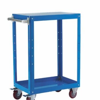Reversible Tray/Shelf Trolley; 2 Tier; 150kg; Blue - TI246Y