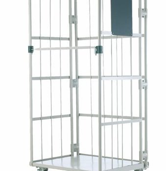 Roll Container; Swivel (x2 Braked) Castors; Steel; 600kg; Silver - RI2003