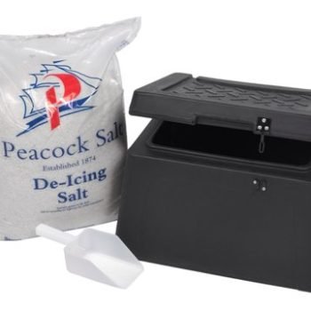 Salt & Grit Bin c/w Salt & Moulded Scoop; 30L; Black - GCB030