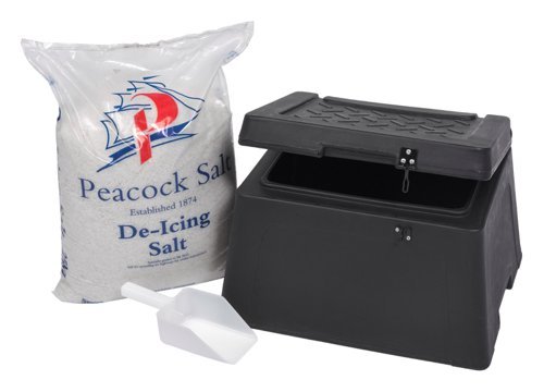 Salt & Grit Bin c/w Salt & Moulded Scoop; 30L; Black - GCB030