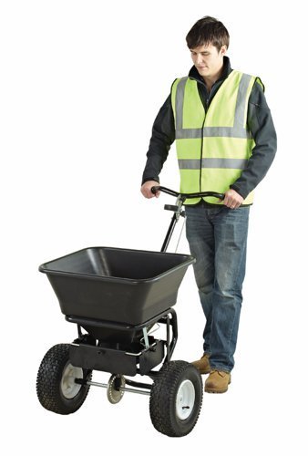 Salt Spreader; Spreads up to 3m; 43L; Polyethylene/Steel; Black - SQT01Y