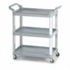 Shelf Trolley; 3 Tier; Swivel Castors; Aluminium/Plastic; 100kg; Grey/Silver - HI424Y