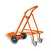 Single Folding Cylinder Trolley; Holds 1 x 140/300mm Cylinder; Orange - CTF12Y