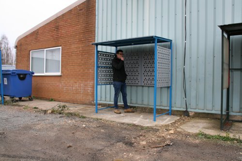 Smoking Shelter; Punched Steel Sides; Blue - BSS208