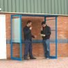 Smoking Shelter; Twi Wall Fluted Plastic Sides; Blue - BSS204