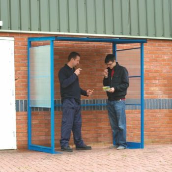 Smoking Shelter; Twi Wall Fluted Plastic Sides; Blue - BSS204