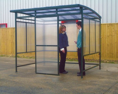 Smoking Shelter with Polycarbonate Panel; Green - BSS27Z