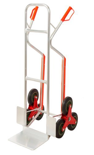Stairclimber with Skids; 3 Star Wheels; Aluminium; 60/150kg; Silver - GI380Y