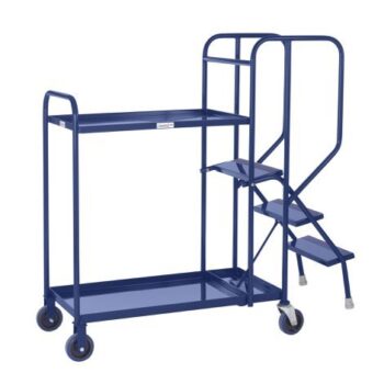 Stepped Picking Trolley 2 Tier 3 Step 800 x 500 Steel - PAOP204YBL