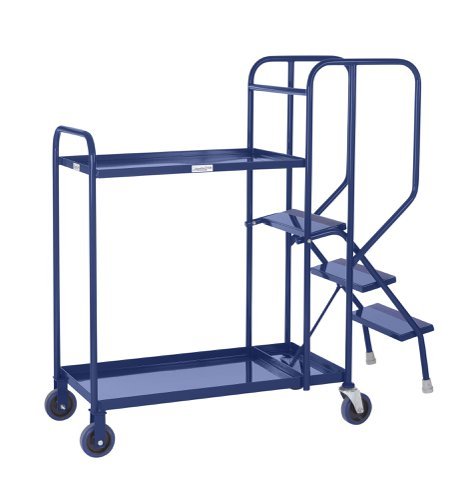 Stepped Picking Trolley 2 Tier 3 Step 800 x 500 Steel - PAOP204YBL