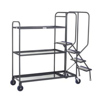 Stepped Picking Trolley 3 Tier 4 Step 1000 x 500 Steel - PAOP206Y