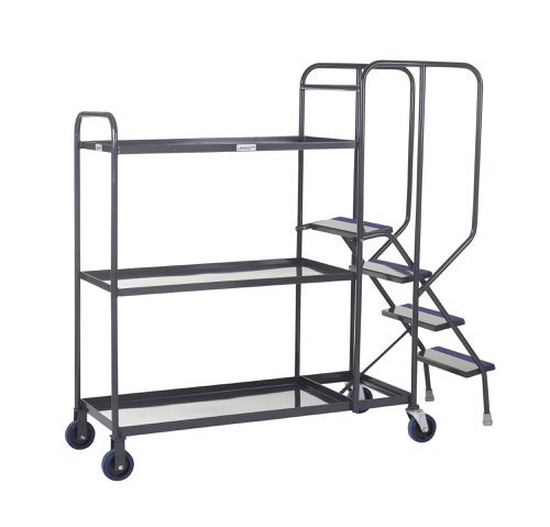 Stepped Picking Trolley 3 Tier 4 Step 1000 x 500 Steel - PAOP206Y