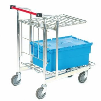 Stock Trolley with Folding Top Shelf; 200kg; Silver - NST10Y