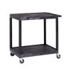 Super Strength Multi Purpose Trolley; 2 Shelf Trolley; 890 x 610 x 880; Swivel (x2 Braked)Castors; Polyethylene; 150kg; Black - GI334L