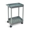 Super Strength Multi Purpose Trolley; 2 Storage Trays; 610 x 460 x 980; Swivel (x2 Braked)Castors; Polyethylene; 150kg; Grey - GI627L