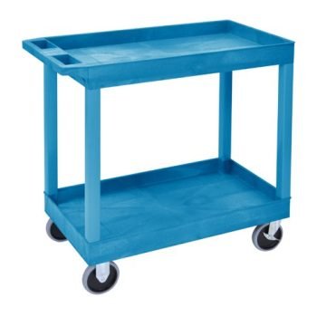 Super Strength Multi Purpose Trolley; 2 Storage Trays; 895 x 457 x 920; Swivel (x2 Braked)Castors; Polyethylene; 180kg; Blue - GI402L