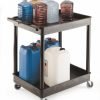 Super Strength Multi Purpose Trolley; 2 Storage Trays; 920 x 640 x 960; Swivel (x2 Braked)Castors; Polyethylene; 175kg; Black - GI237L