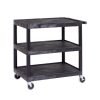 Super Strength Multi Purpose Trolley; 3 Shelf Trolley; 890 x 610 x 865; Swivel (x2 Braked)Castors; Polyethylene; 150kg; Black - GI335L