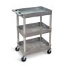 Super Strength Multi Purpose Trolley; 3 Storage Trays; 610 x 460 x 1000; Swivel (x2 Braked)Castors; Polyethylene; 150kg; Grey - GI637L