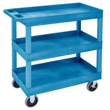 Super Strength Multi Purpose Trolley; 3 Storage Trays; 895 x 457 x 920; Swivel (x2 Braked)Castors; Polyethylene; 180kg; Blue - GI403L