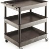 Super Strength Multi Purpose Trolley; 3 Storage Trays; 920 x 640 x 975; Swivel (x2 Braked)Castors; Polyethylene; 175kg; Black - GI337L