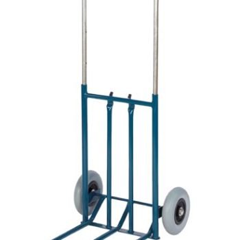 Telescopic Folding Toe Sack Truck; Solid Wheels; Steel; 100kg; Blue - GI162Y