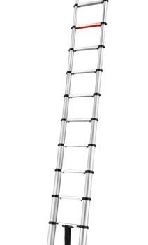 Telescopic Ladder; 13 Tread; Aluminium; 150kg; Silver/Black/Red - GXF21Z