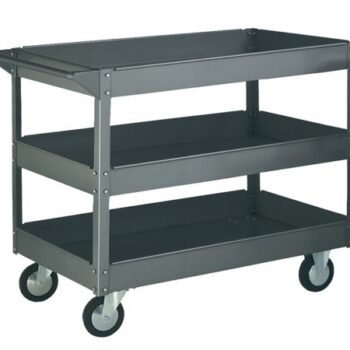 Tray Trolley; 3 Deep Trays; Swivel (x2 Braked)Castors; Steel; 250kg; Grey - WI203Y