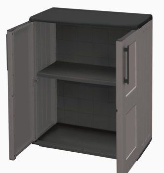 Utility Cupboard; 2 Doors; 1 Shelf; Two Tone Grey - CLD084D