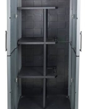 Utility Cupboard; 2 Doors; 3 (Half Shelves) Shelf; Two Tone Grey - CLD163U