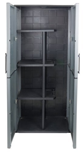 Utility Cupboard; 2 Doors; 3 (Half Shelves) Shelf; Two Tone Grey - CLD163U