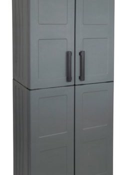 Utility Cupboard; 2 Doors; 3 Shelf; Two Tone Grey - CLD1634