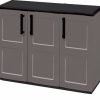 Utility Cupboard; 3 Doors; 1 Shelf; Two Tone Grey - CLT084T