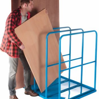 Vertical Sheet Rack; 3 Bays; Flat Sheet Base; Distance between support bars: 310mm; Blue - GVR20