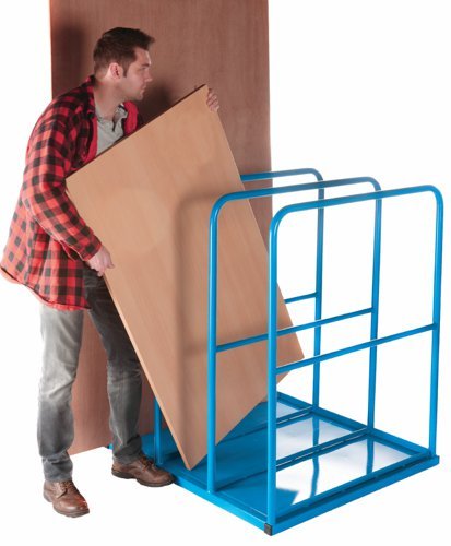 Vertical Sheet Rack; 3 Bays; Flat Sheet Base; Distance between support bars: 310mm; Blue - GVR20
