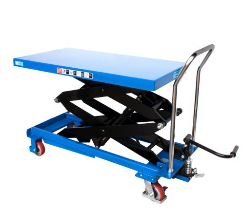 Vulcan Double Scissor Lift Table; Platform Size W x D mm: 1200 x 610; 1000kg; Steel; Blue - MLTD100Y