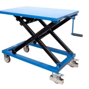 Vulcan Winch Scissor Lift Table; Platform Size W x D mm: 950 x 600; 300kg; Steel; Blue - WLT30Y