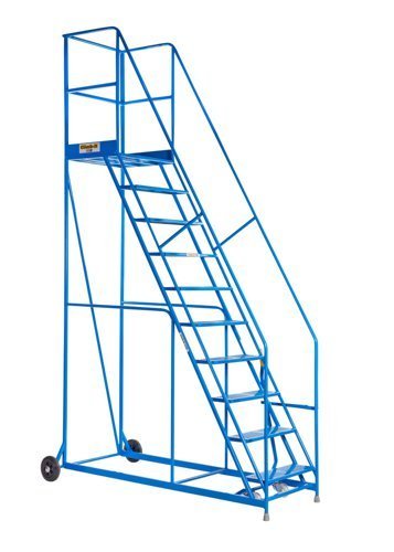 Warehouse Steps - 600mm Platform - 3 Tread - Blue - AHWS03BL
