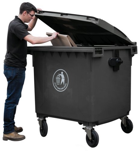 Wheelie Bin; 1100L; Polyethylene; Dark Grey - LWB1100Y_DGrey