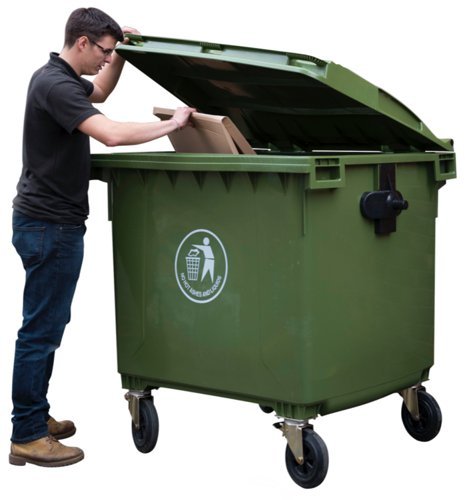 Wheelie Bin; 1100L; Polyethylene; Green - LWB1100Y_Green