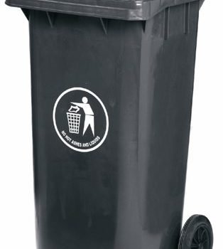 Wheelie Bin; 120L; 30% Recycled Polyethylene; Dark Grey - LWB120Y_DGrey