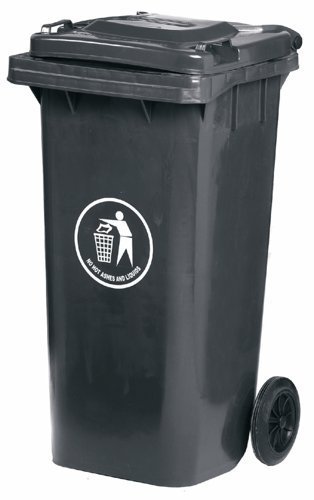 Wheelie Bin; 120L; 30% Recycled Polyethylene; Dark Grey - LWB120Y_DGrey